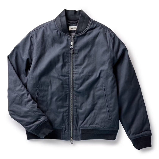 Taylor Stitch The Insulated Bomber Jacket- Dark Navy Dry Wax