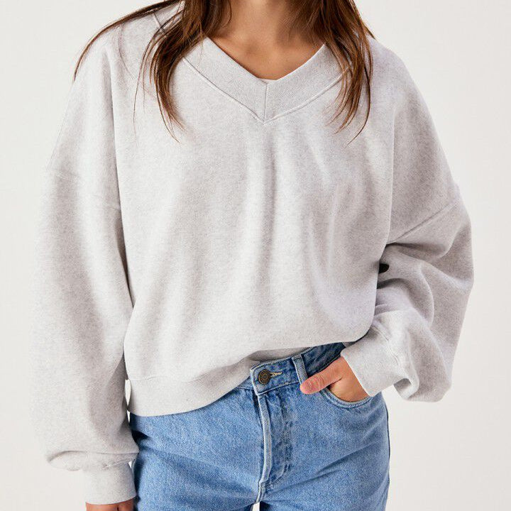 American Vintage Baptown Sweatshirt-Heather Grey