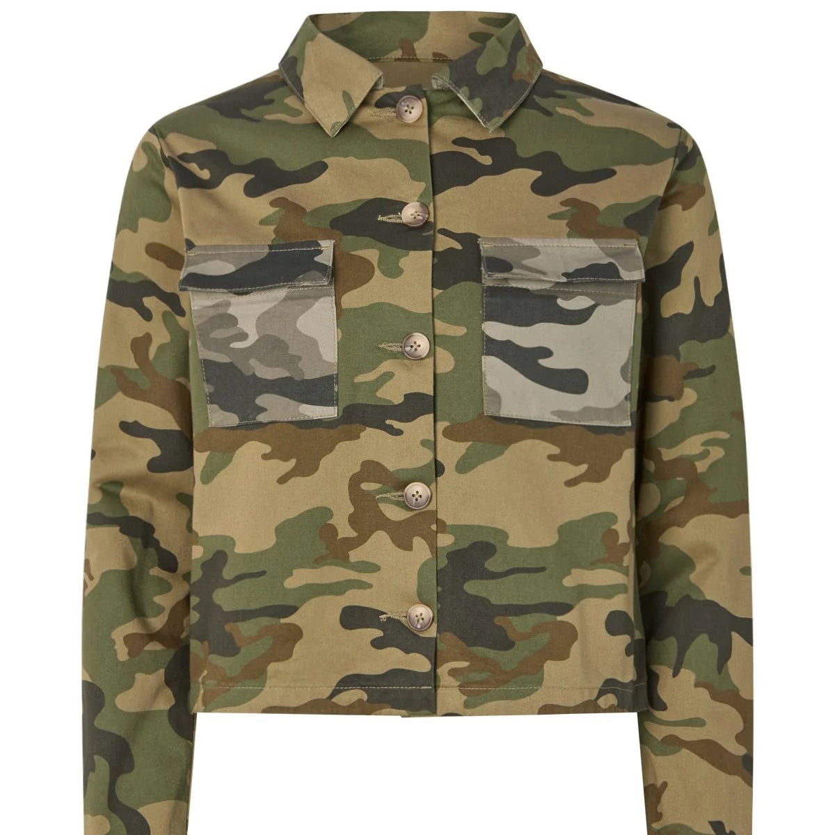 Rabens Saloner ALEKSANDRA Camo Patch Work Jacket