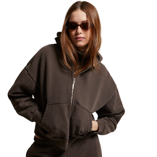 ASHER LA Rosie Zip Hoodie- Chocolate