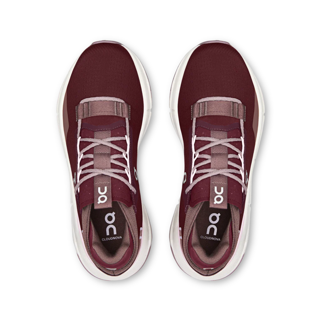 On Cloudnova 2 Womens- Maroon/ Peony