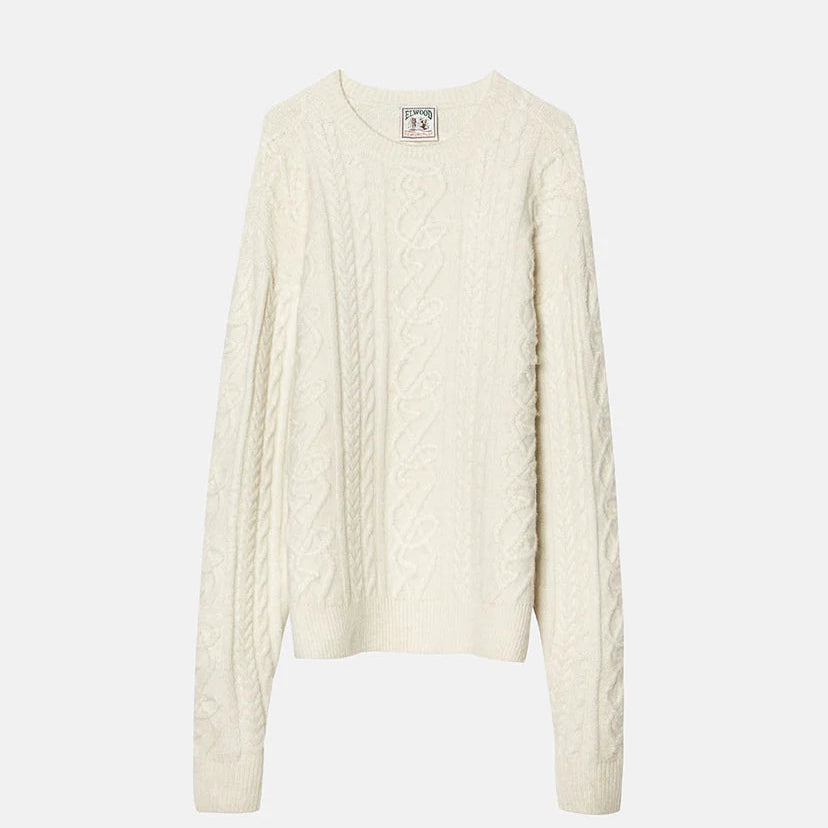 Elwood Clothing Antique Cable Knit Sweater- Off White