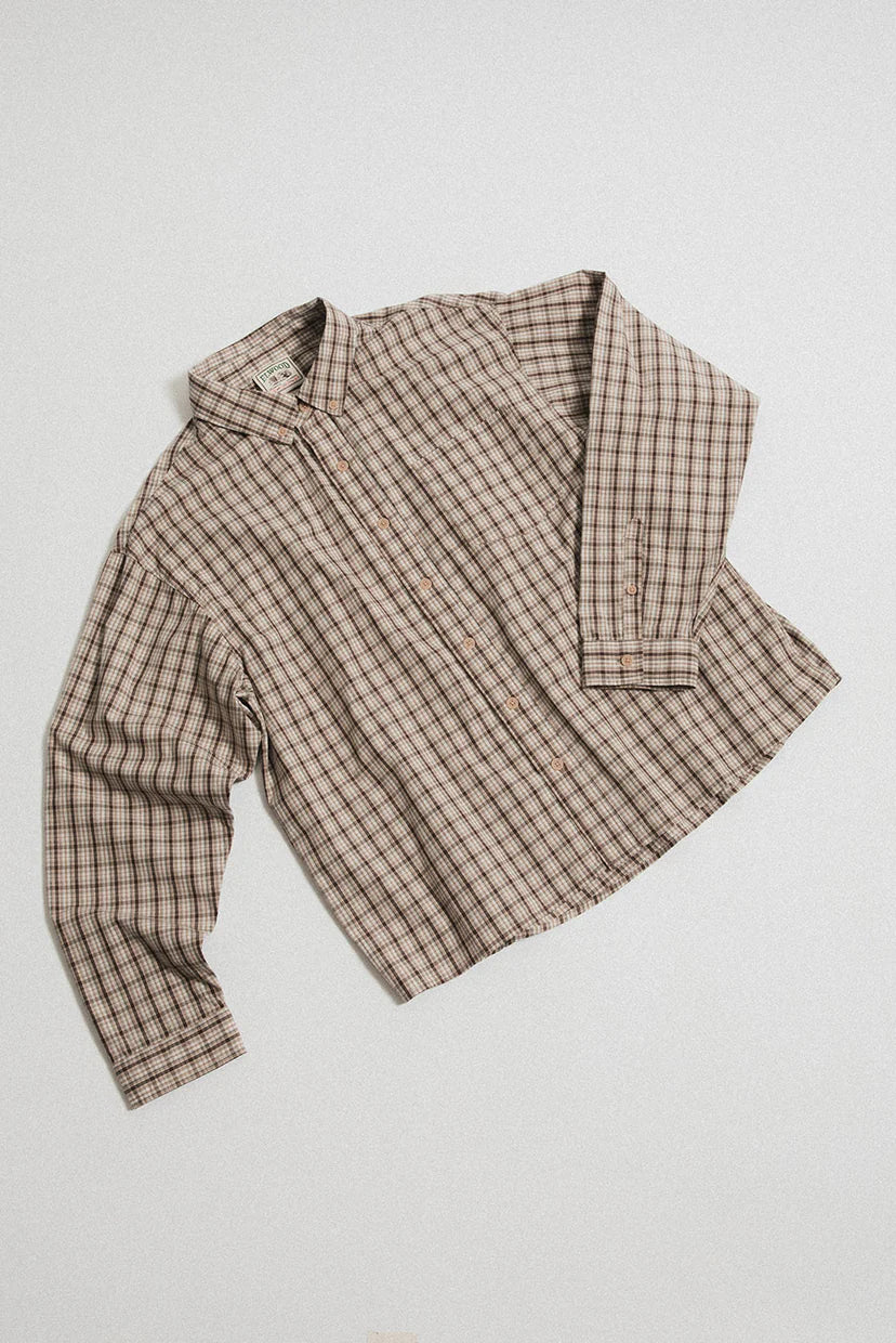 Elwood Clothing Rolling Hills  Button Up- Brown Mini Check