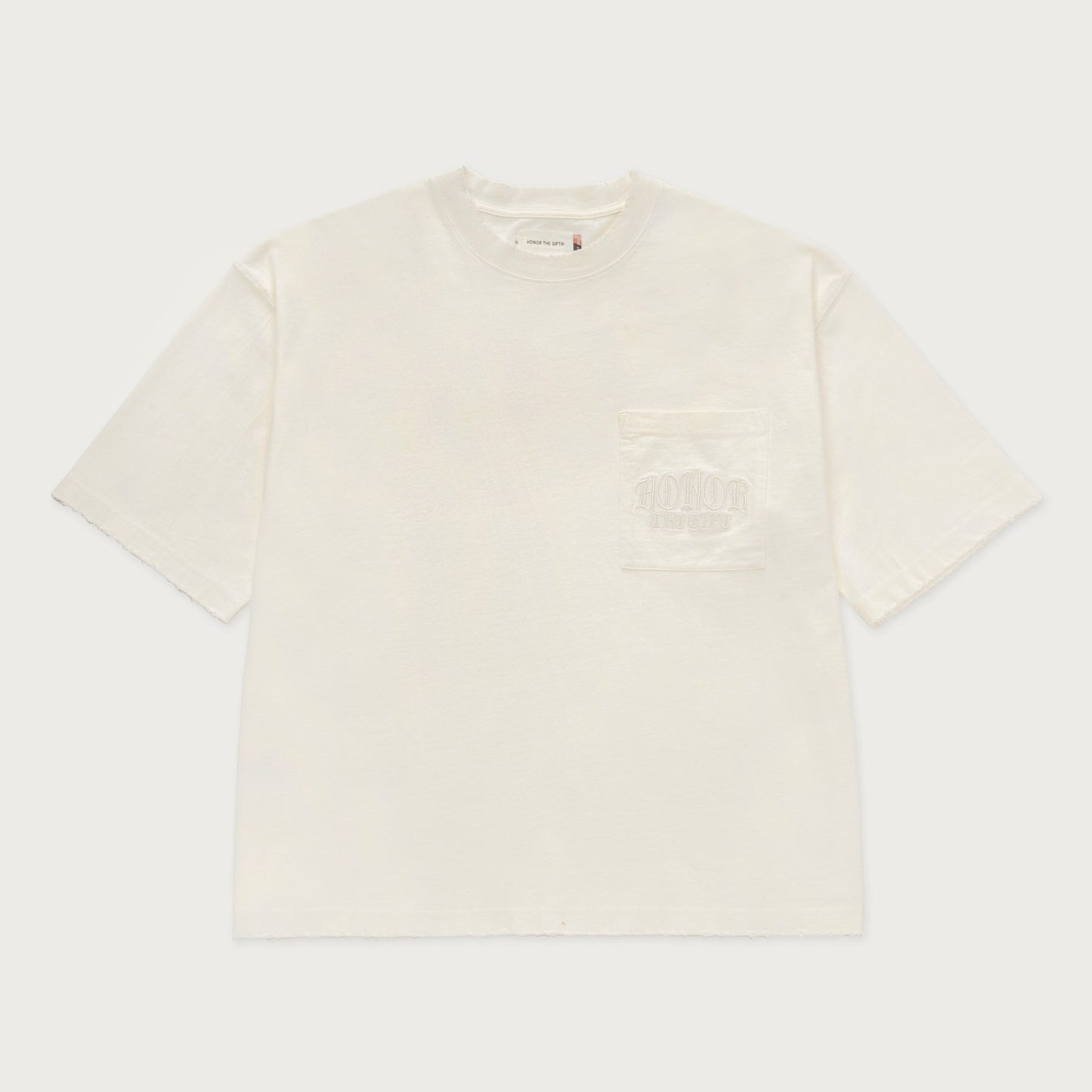Honor The Gift Embroidered Pocket Tee -Bone