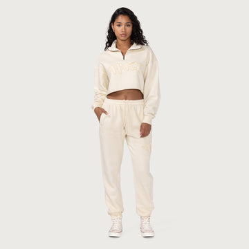 Honor The Gift W Cropped Qtr Zip- Bone