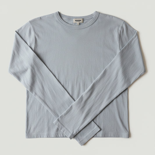 ASHER LA Ellie L/S Crew Tee- Ice Blue