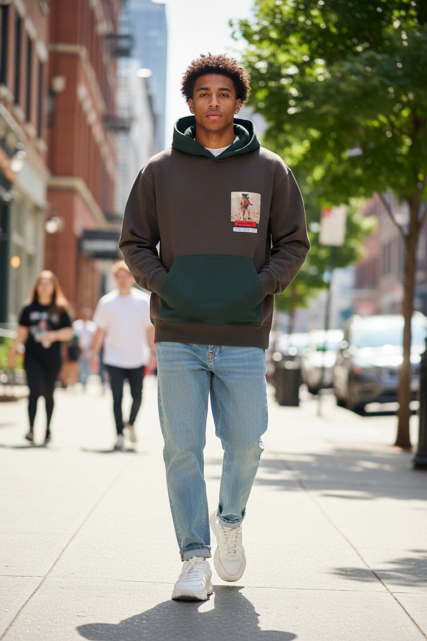 Presedents Hoodie Climber Label Sweatshirt- Hickory /Bottie