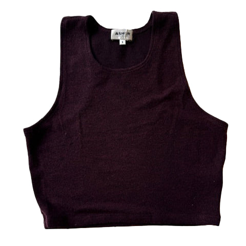 ASHER LA Tamara Muscle Tank-Cabernet/Black