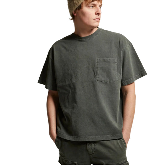 ASHER LA Ethan Pocket Tee- Military Green