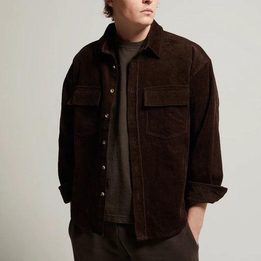 Asher Lorenzo Cord Shirt Chocolate