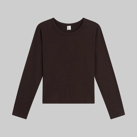 LESET The Margo Long Sleeve- Chocolate