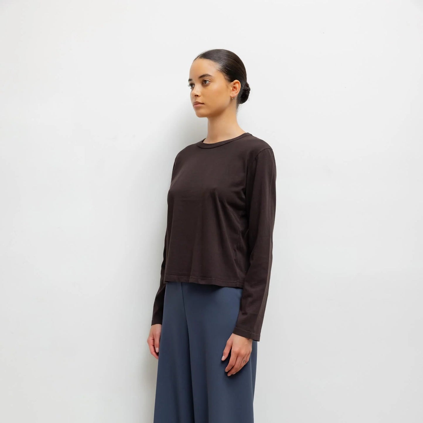 LESET The Margo Long Sleeve- Chocolate