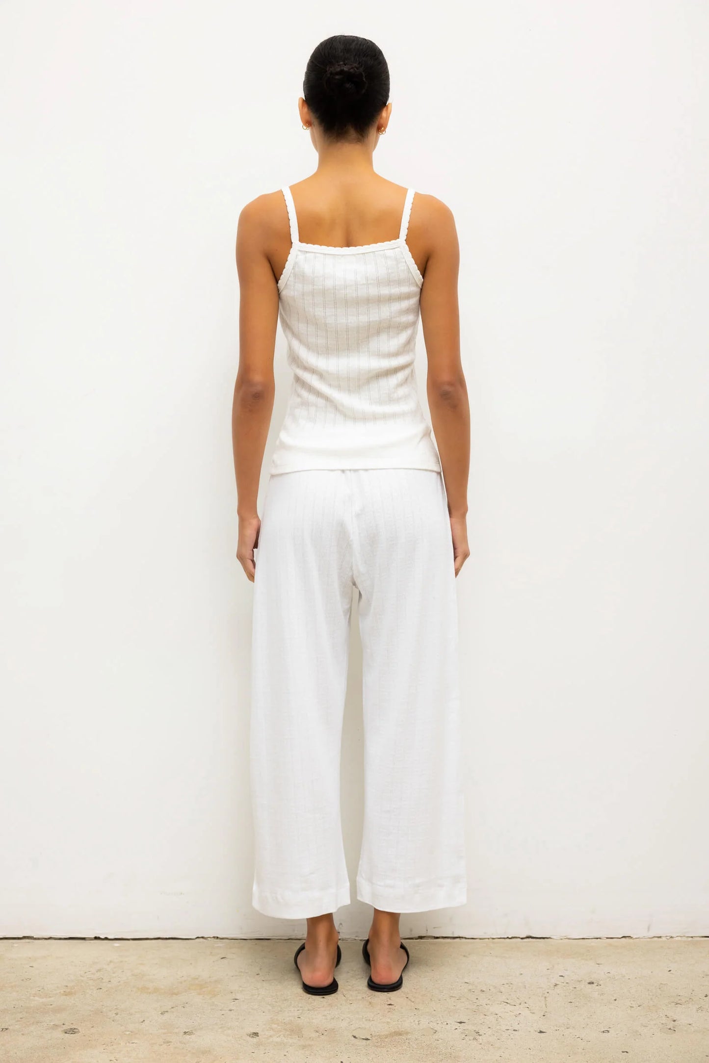 LESET Pointelle Classic Tank Top - White