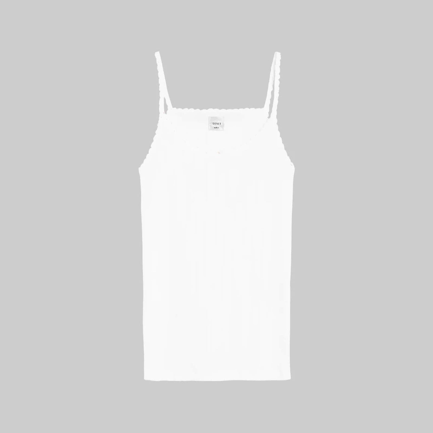 LESET Pointelle Classic Tank Top - White