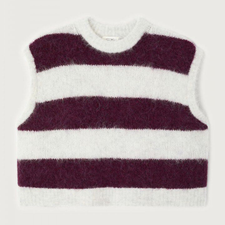 American Vintage Niby Sweater- Cranberry Stripes