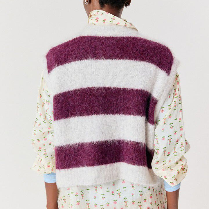 American Vintage Niby Sweater- Cranberry Stripes