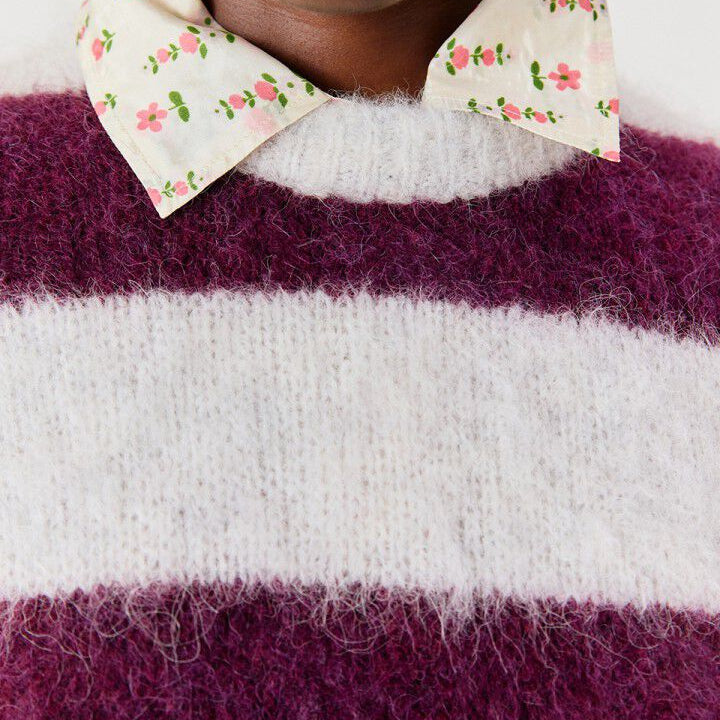 American Vintage Niby Sweater- Cranberry Stripes