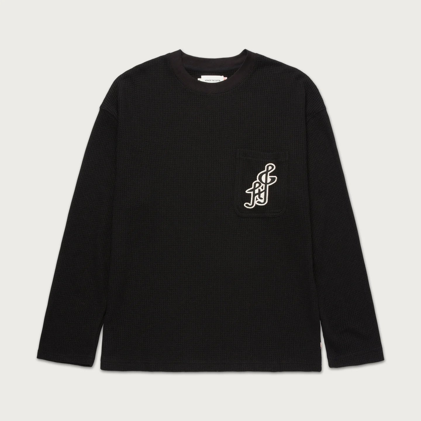 Honor The Gift Notes L/S Waffle- Black