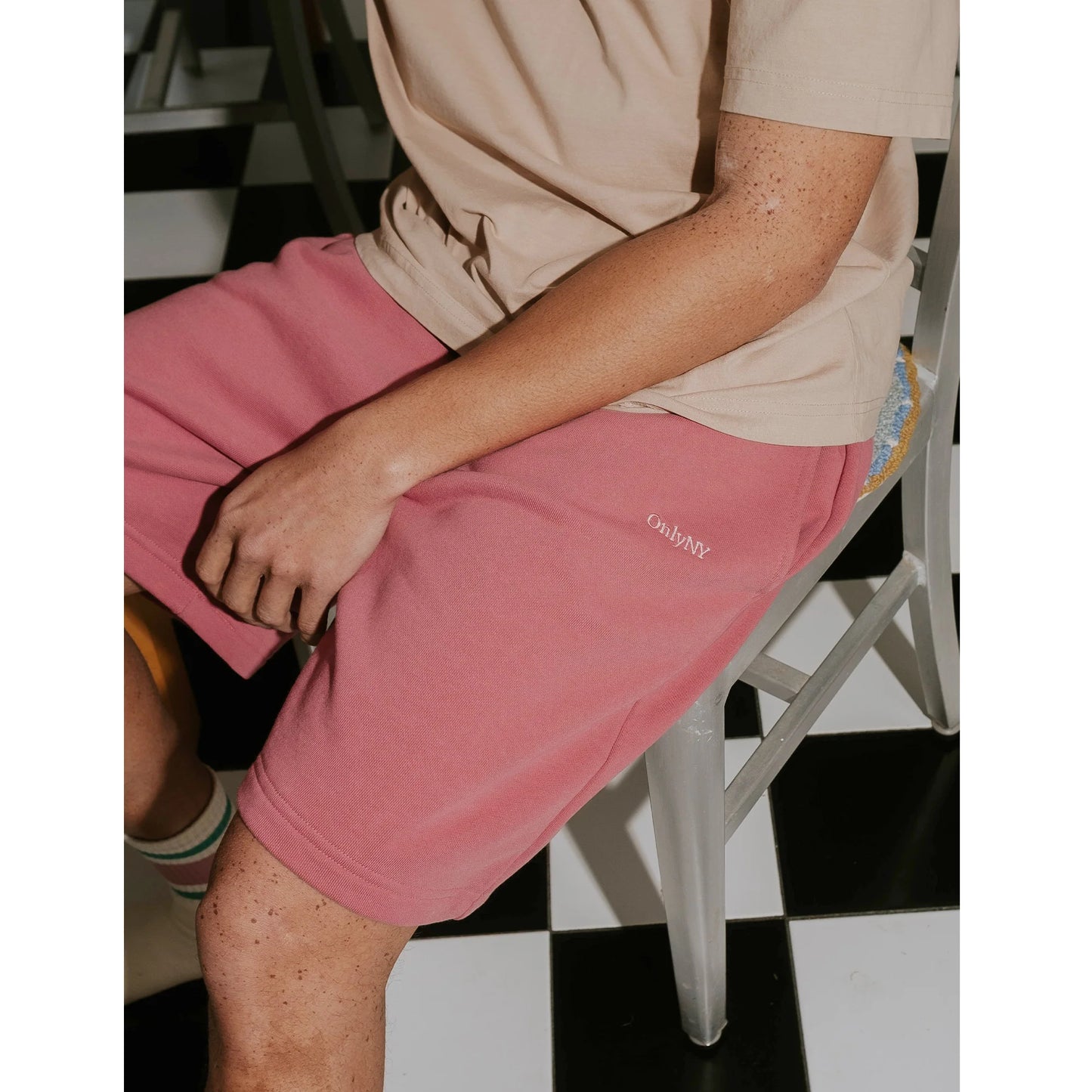 OnlyNY Lodge Logo French Terry Shorts - Nantucket Red