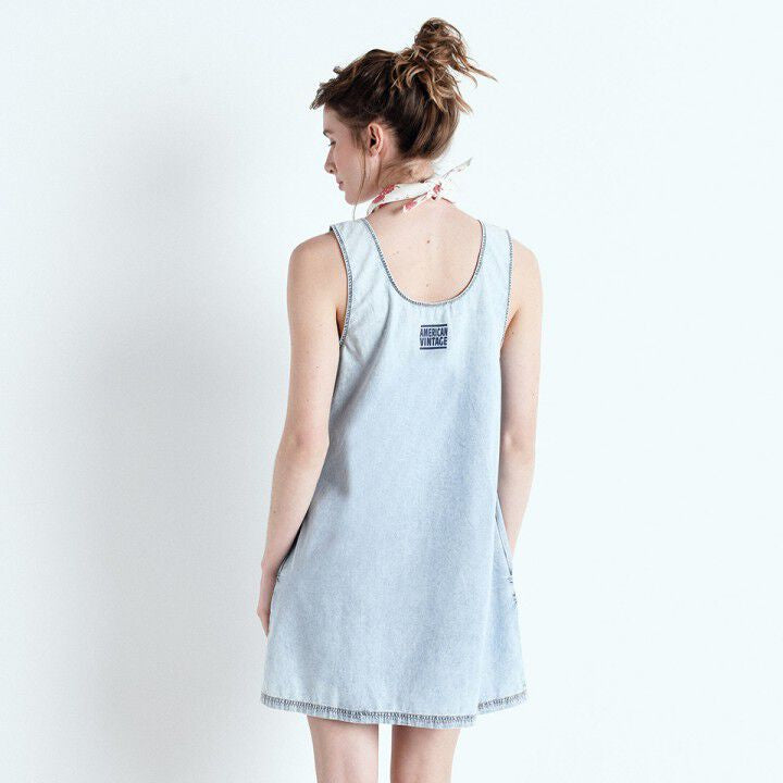 American Vintage Dress Paybou Blue Snow