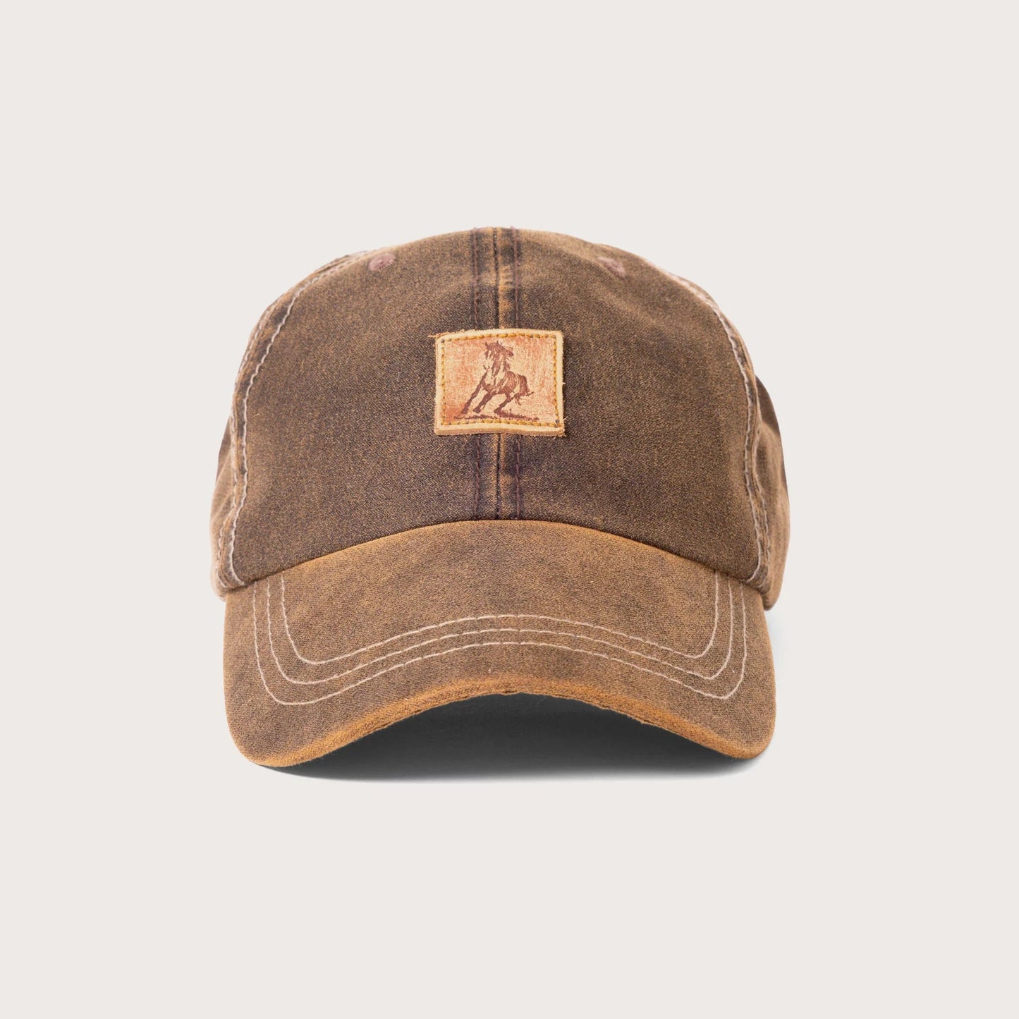 ONE OF THESE DAYS RUNNING HORSE LEATHER  PATCH HAT- Brown