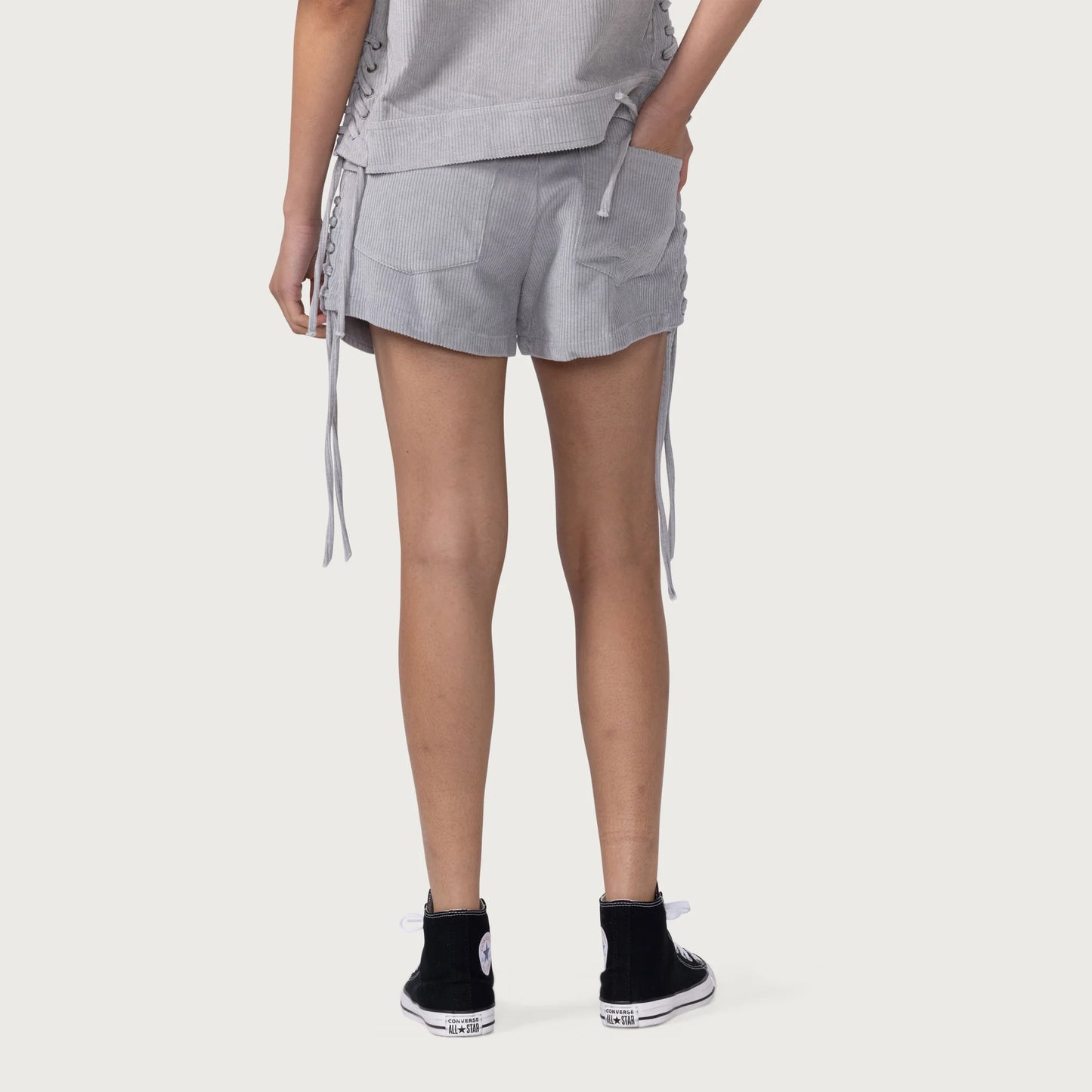 Honor The Gift Cord Lace Up Short- Stone