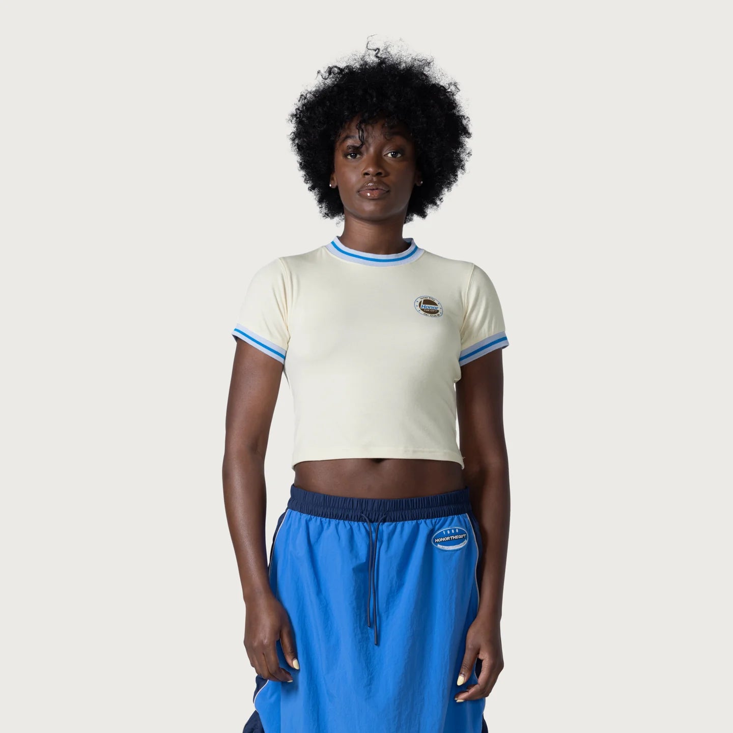 Honor The Gift multi Color Ringer Tee- Blue