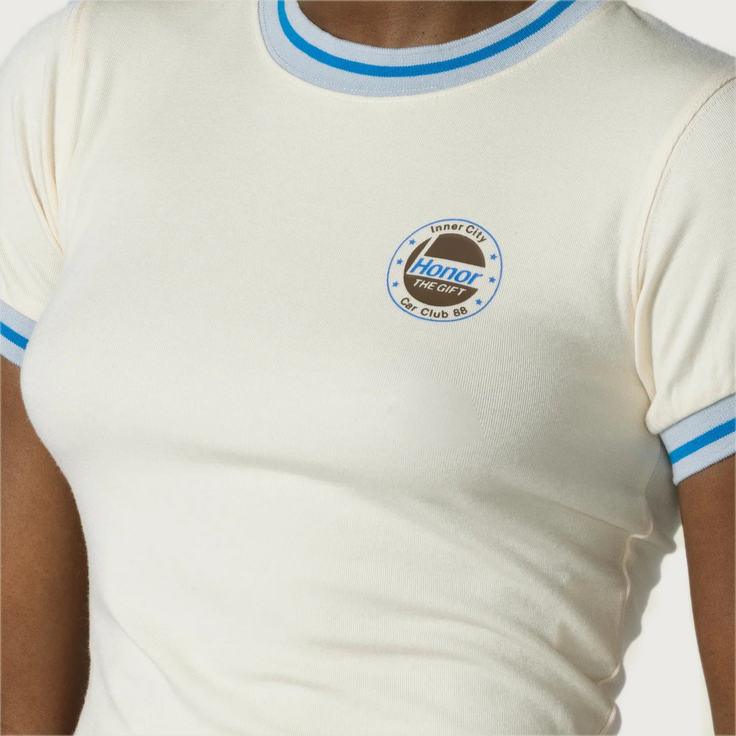 Honor The Gift multi Color Ringer Tee- Blue