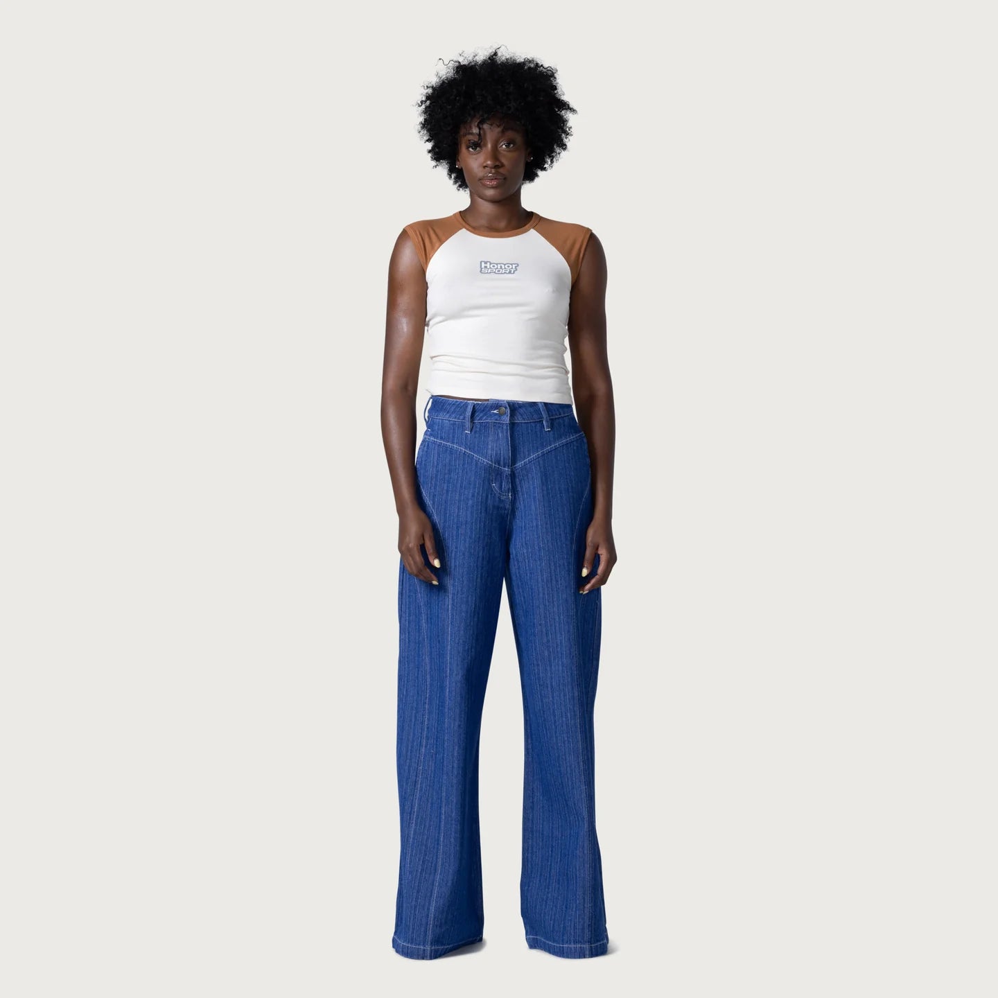 Honor The Gift Tailored Curved Pant-0 Blue