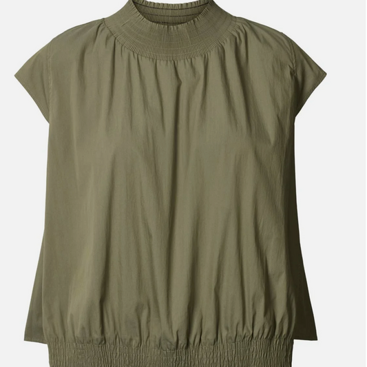 Rabens Saloner Dori Papery Shirring Top-Shadow