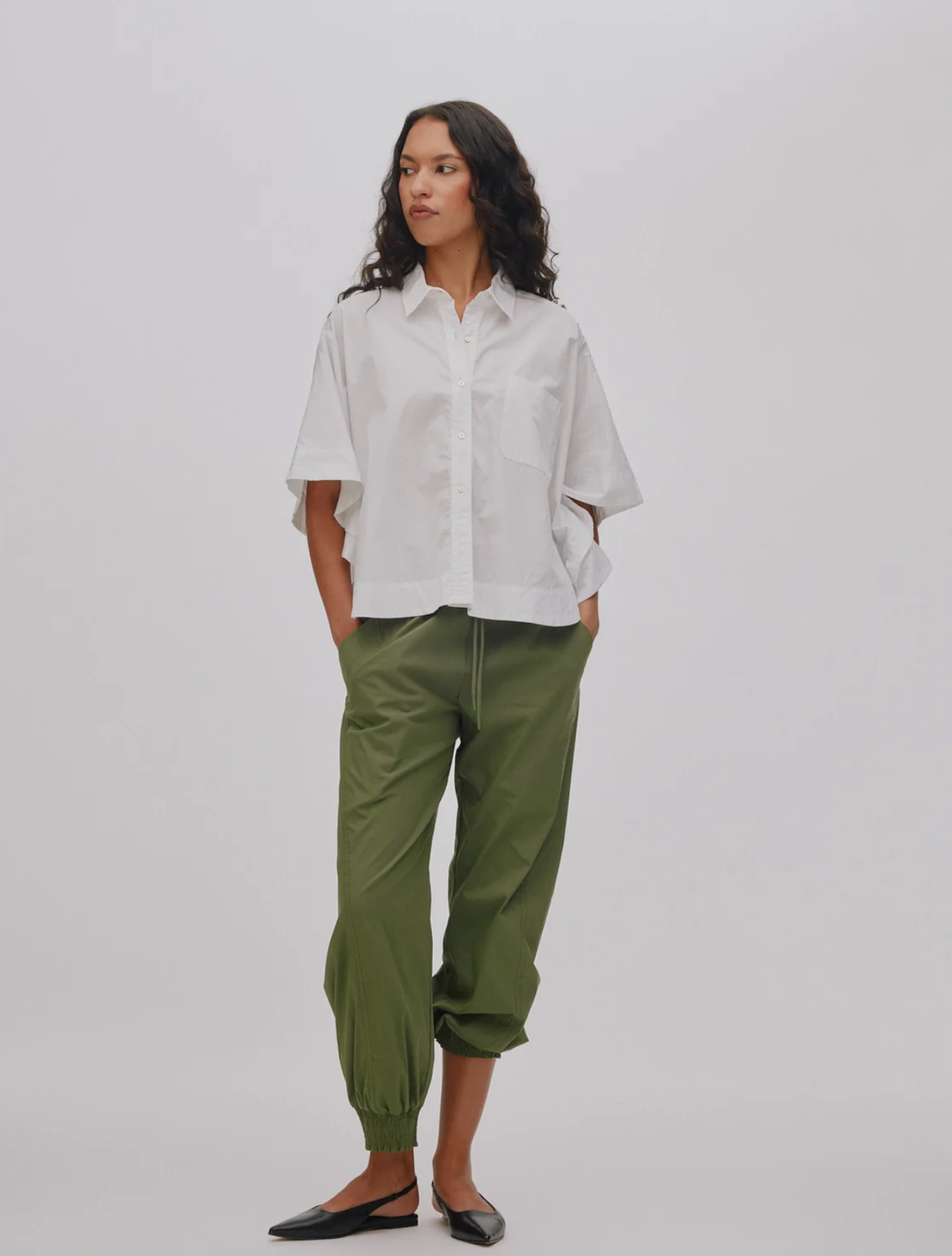 Rabens Saloner Domino Papery Angle Seam Pants-Shadow