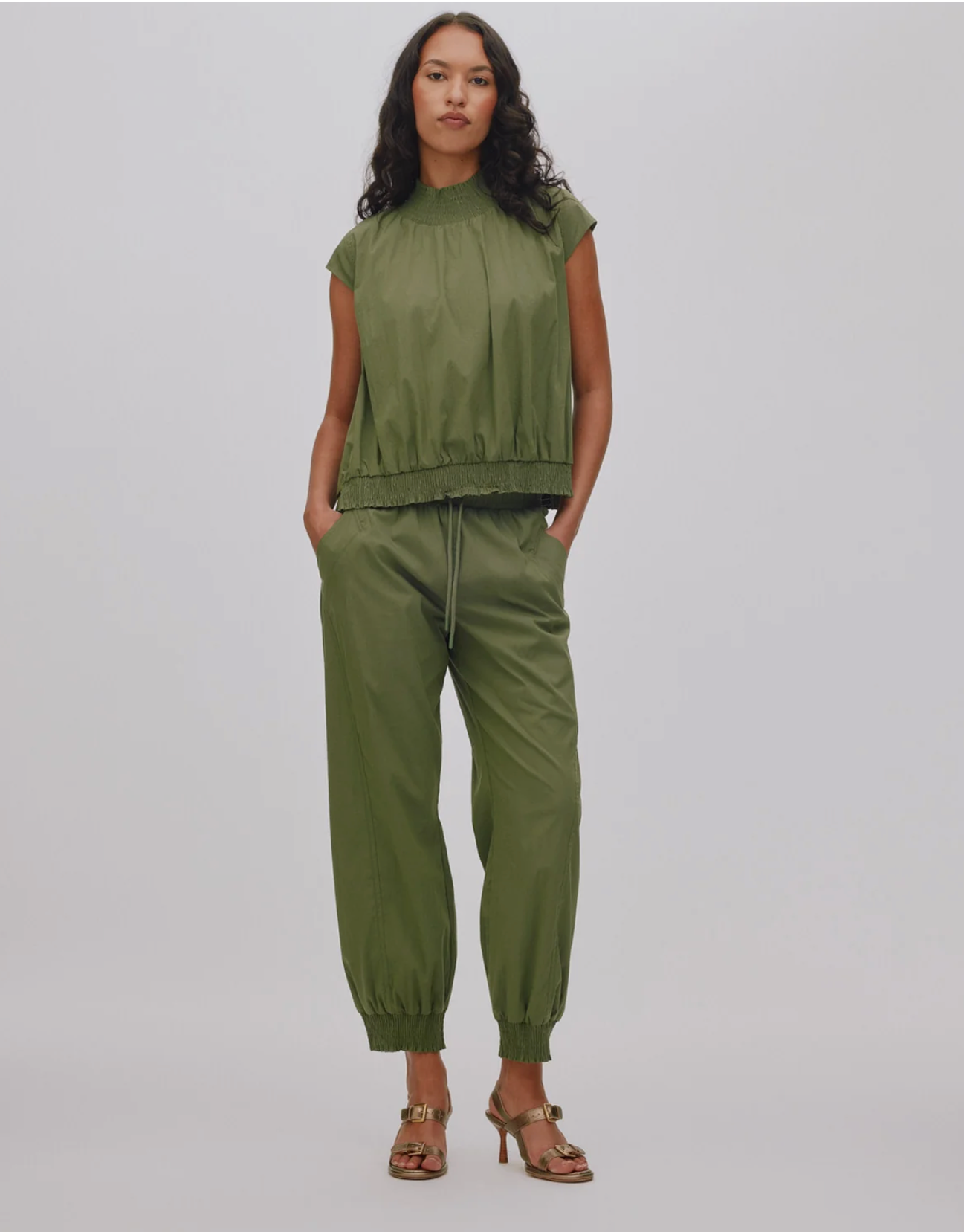 Rabens Saloner Domino Papery Angle Seam Pants-Shadow