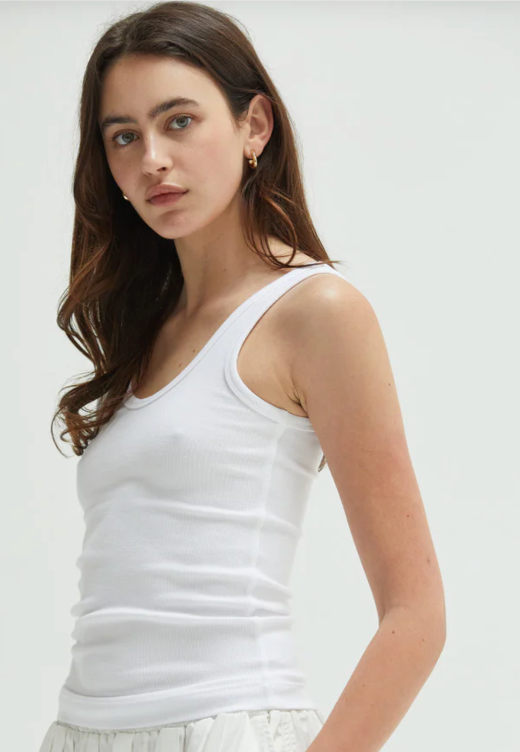 ASHER LA Mila Rib Tank- White