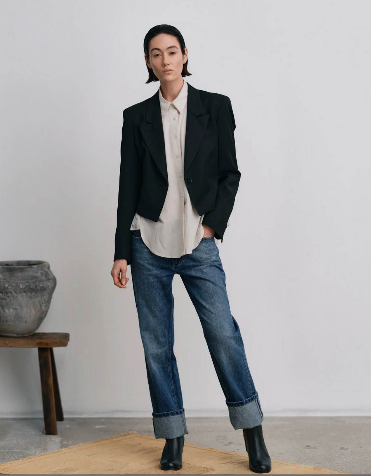 Rabens Saloner LORELEI Denim loose fit pants-Dark indigo SALE PRICE