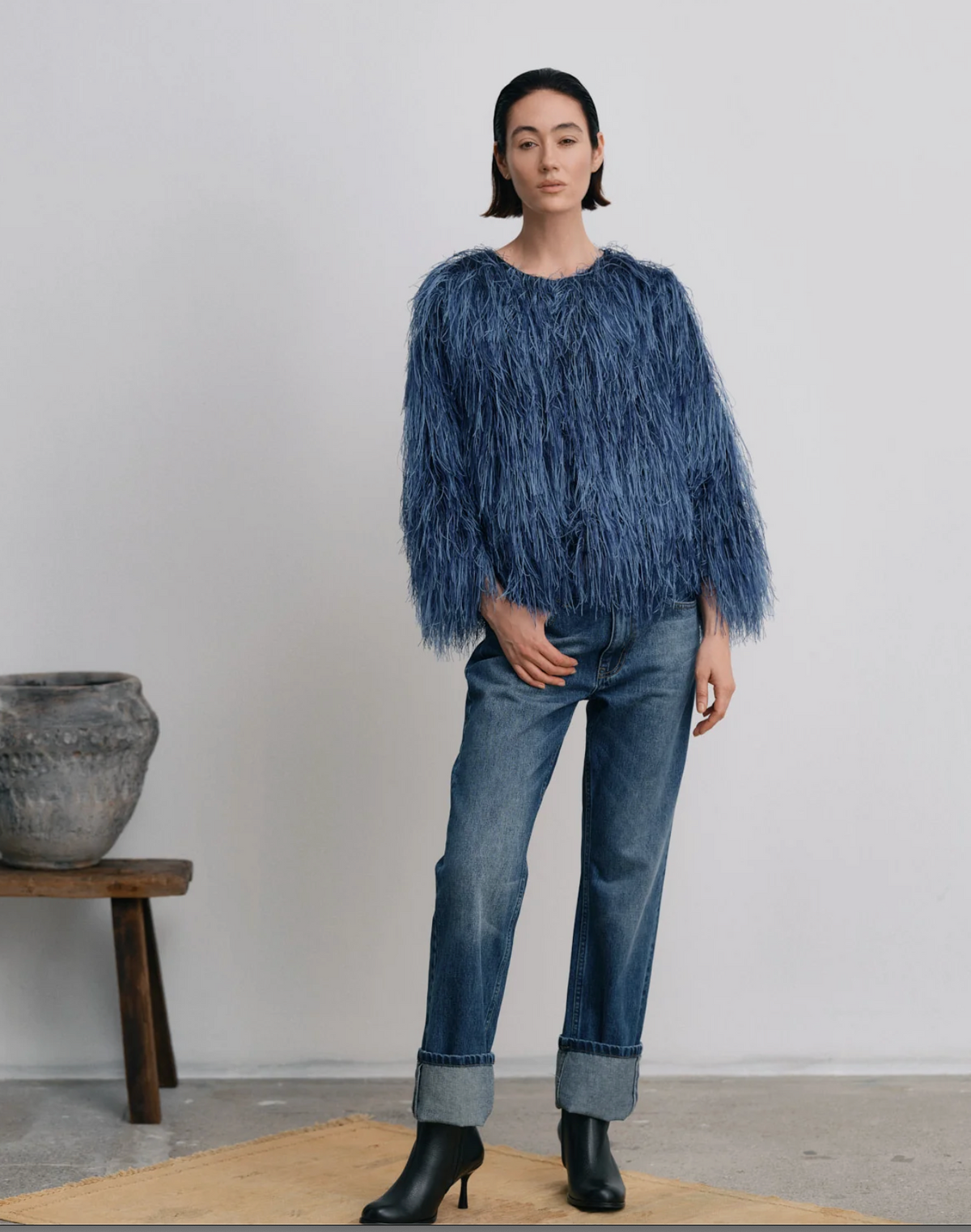 Rabens Saloner LORELEI Denim loose fit pants-Dark indigo SALE PRICE