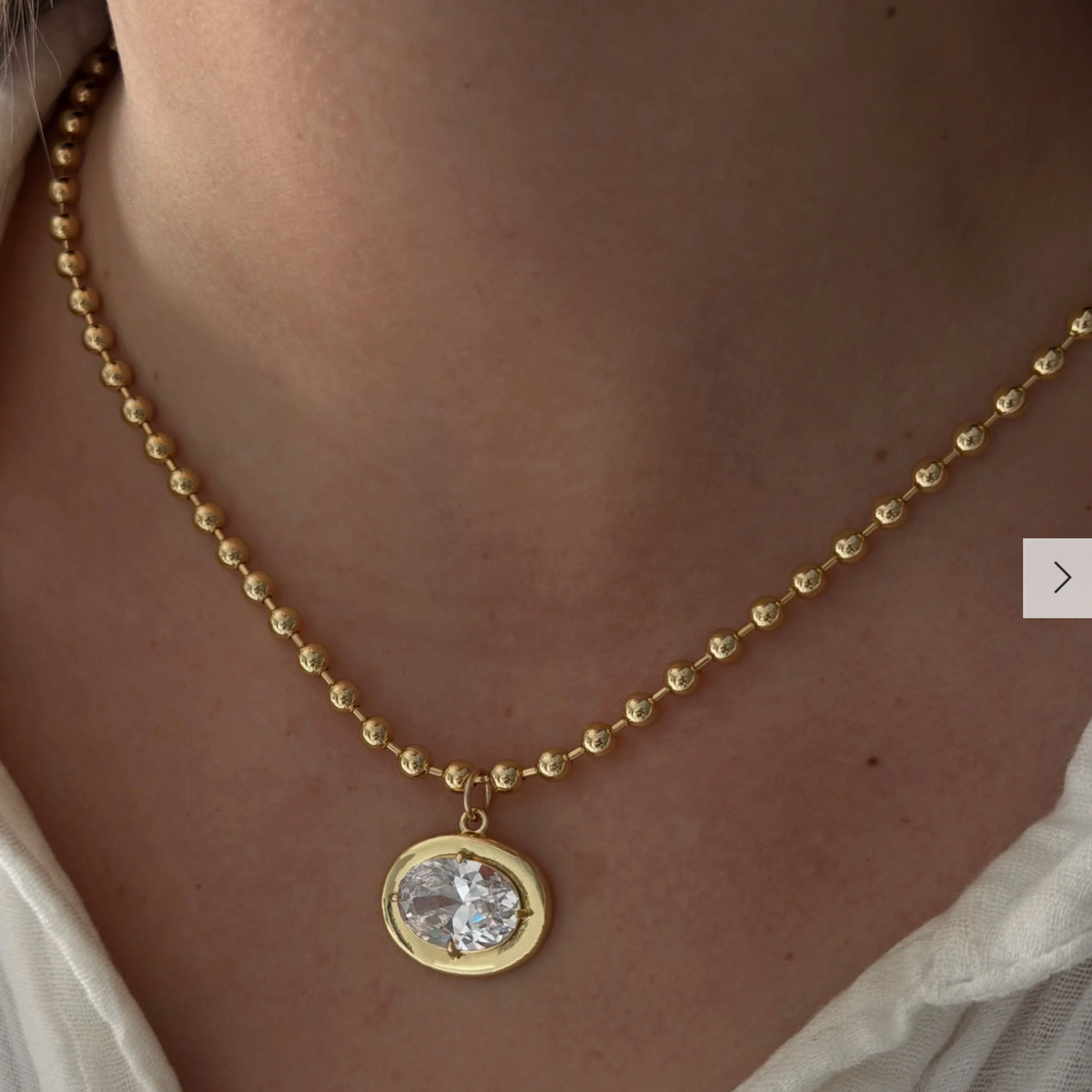 ALV BEZEL BEVERLY BALL NECKLACE
