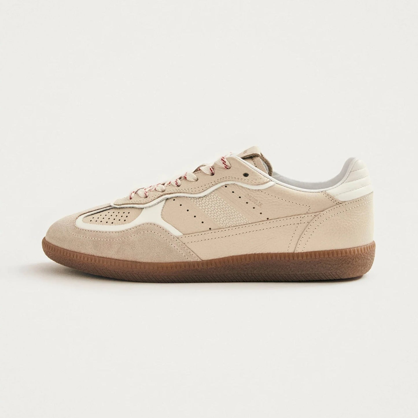 Tb.490 Rife Grain Cream Leather Sneakers