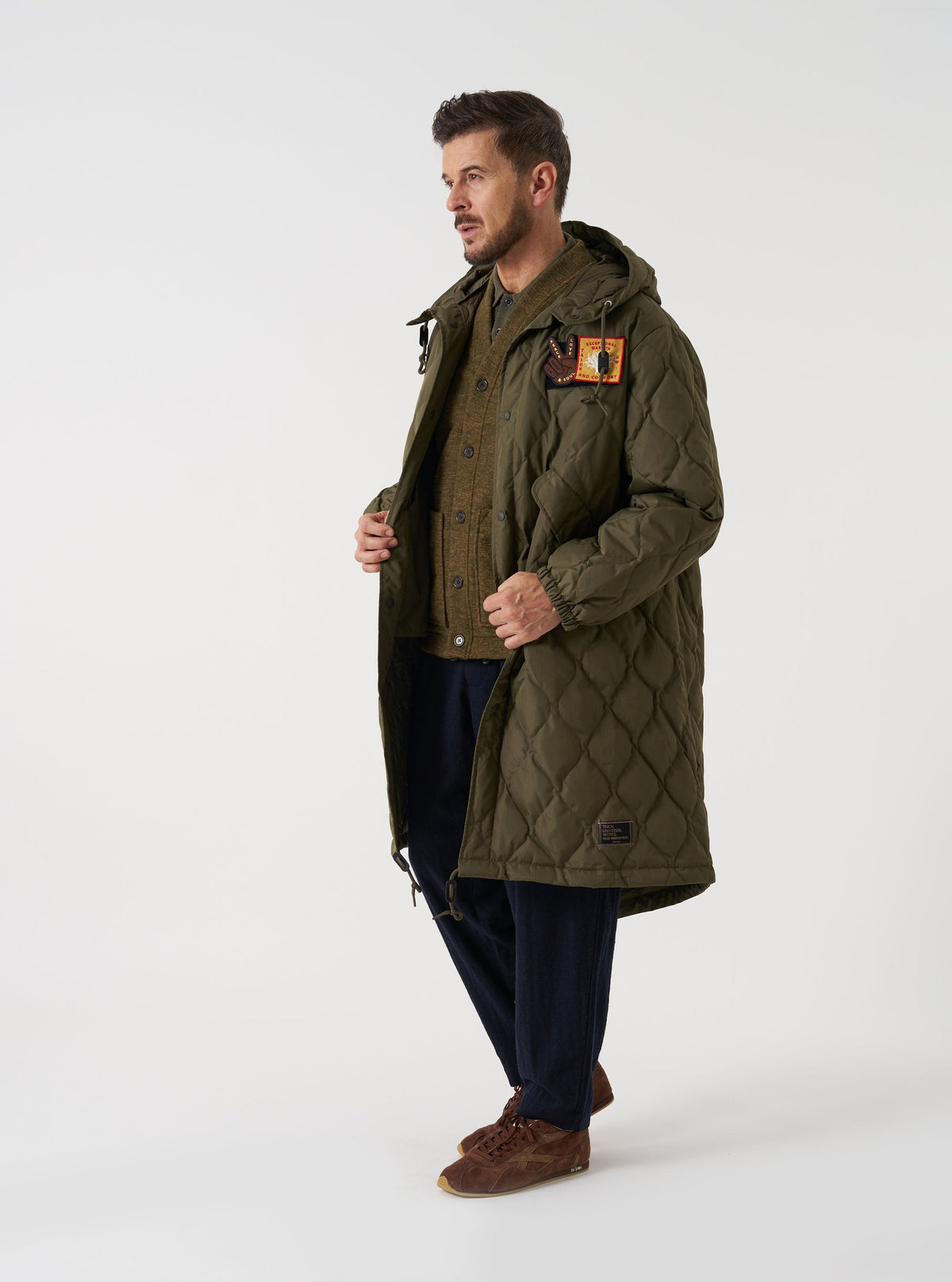 Universal Works TAION x Universal Works Dark Olive Military Hard Shell Down Mod Parka- Dark Olive
