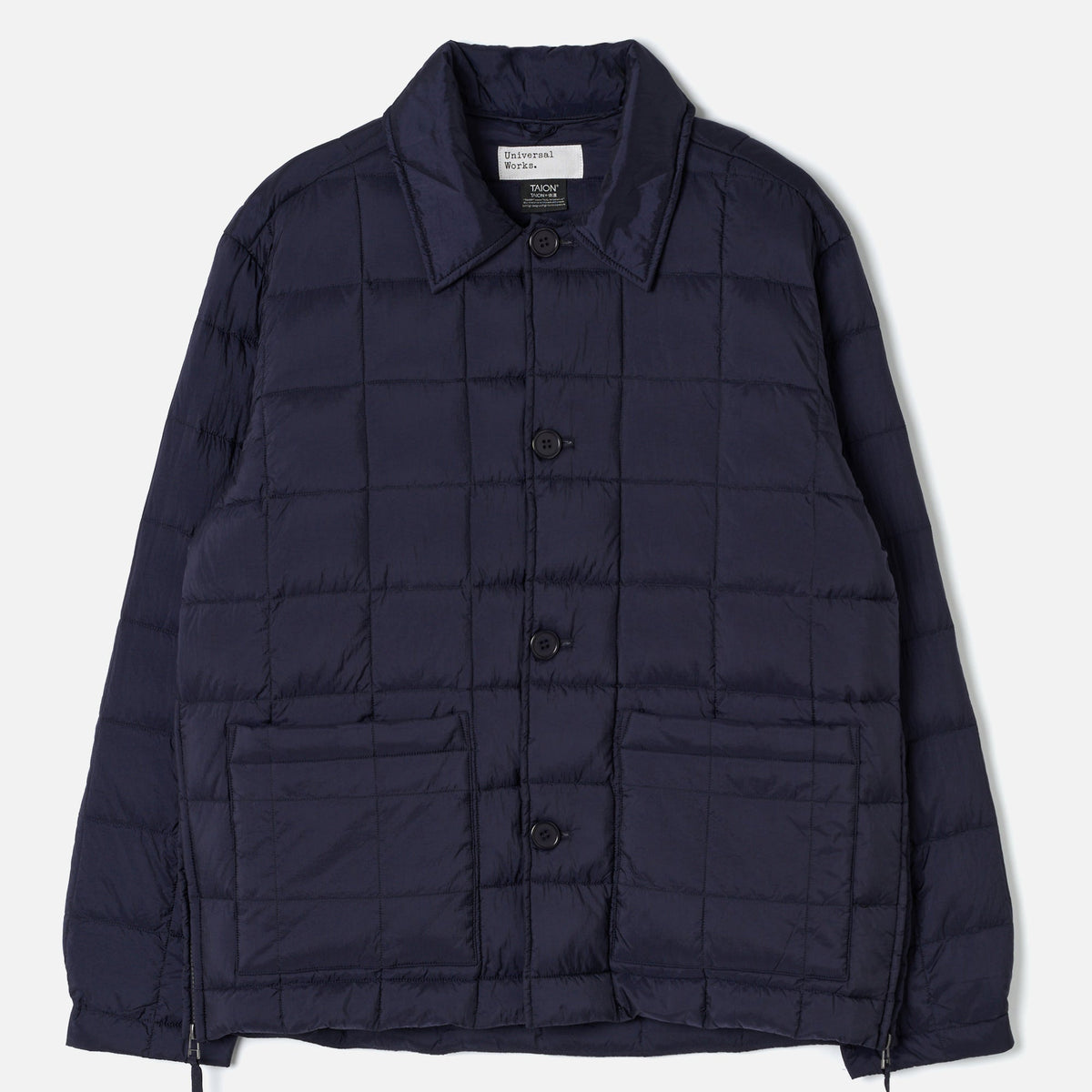 Universal works TAION x Universal Works Navy Nylon Soft Shell Down Rams Jacket- Navy