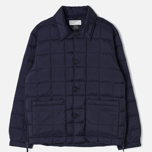 Universal works TAION x Universal Works Navy Nylon Soft Shell Down Rams Jacket- Navy