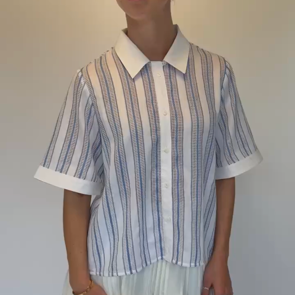 The Author The Audrey Shirt- Blue
