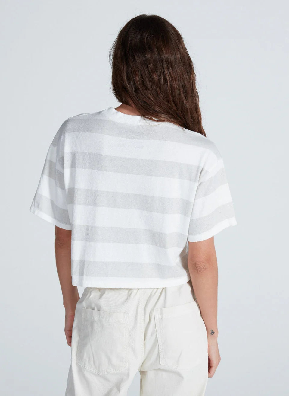 ASKK NY Shrunken Boy Tee Stripe- Grey Thick Stripe