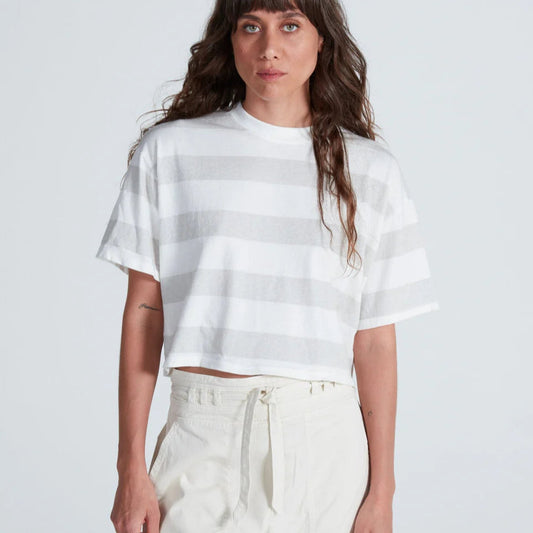ASKK NY Shrunken Boy Tee Stripe- Grey Thick Stripe