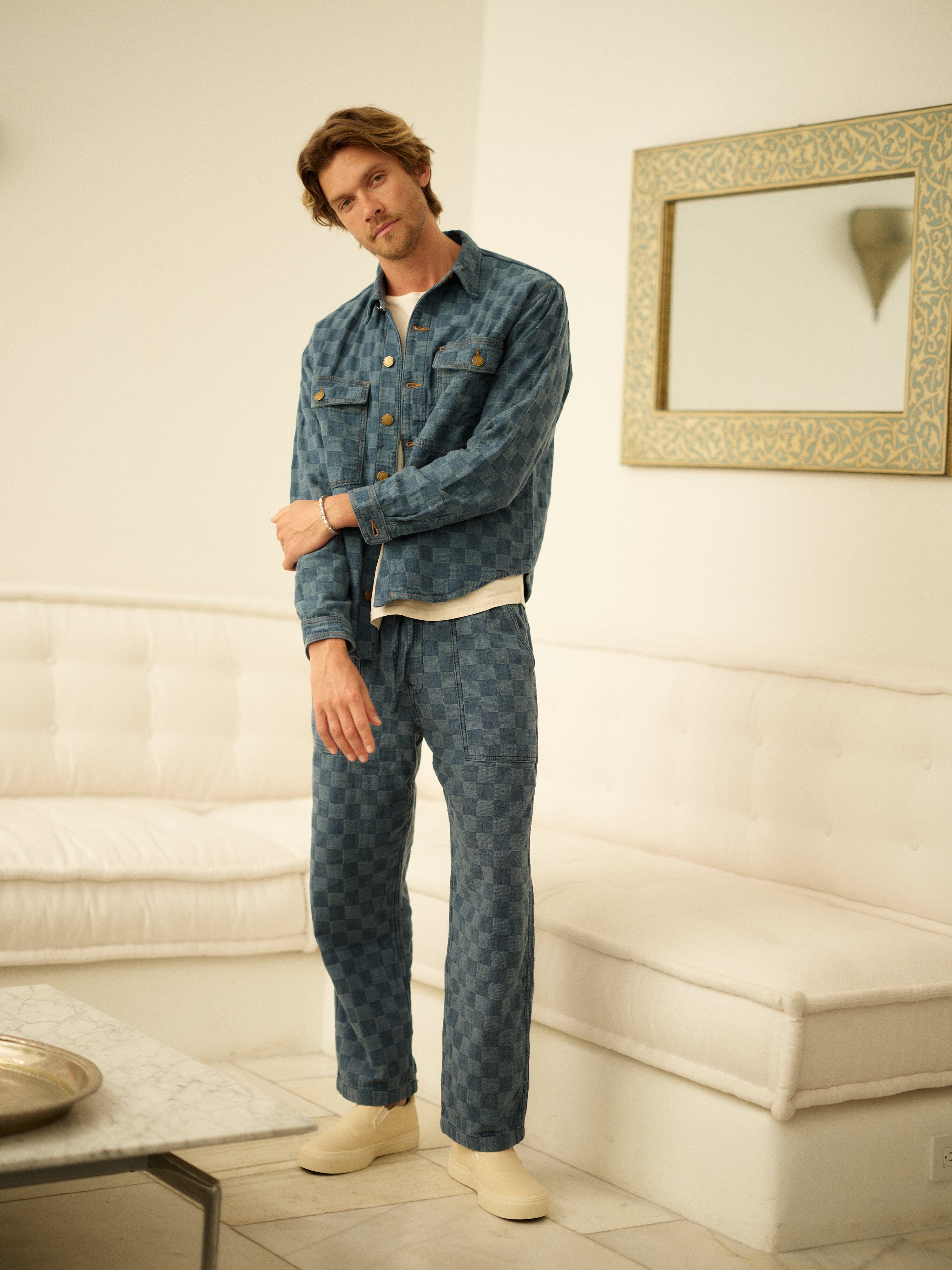 k.bb　 Embroidery Patchwork Trousers36 Road To Nowhere Mens Harbor Drawstring Pant- Japanese Patchwork