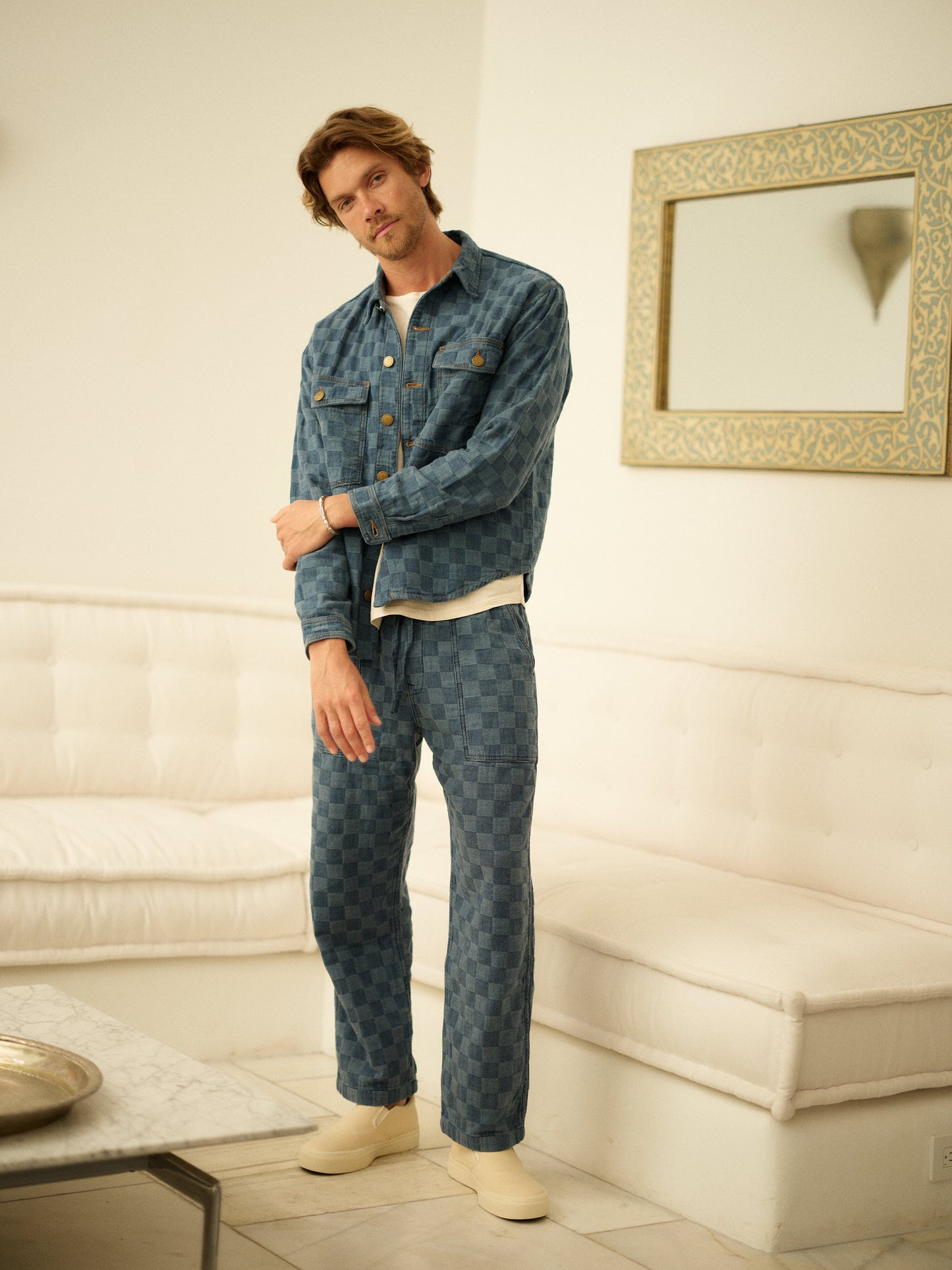 Road To Nowhere Mens Harbor Drawstring Pant- Japanese Patchwork