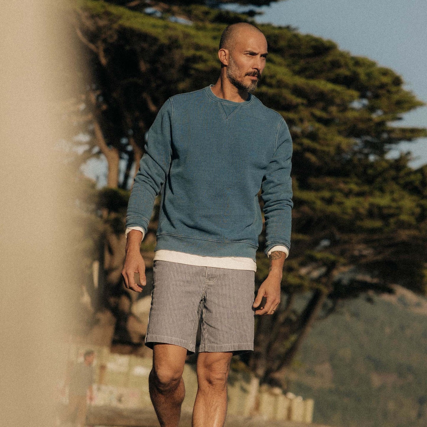 Taylor Stitch The Apres Crew - Washed Indigo Terry