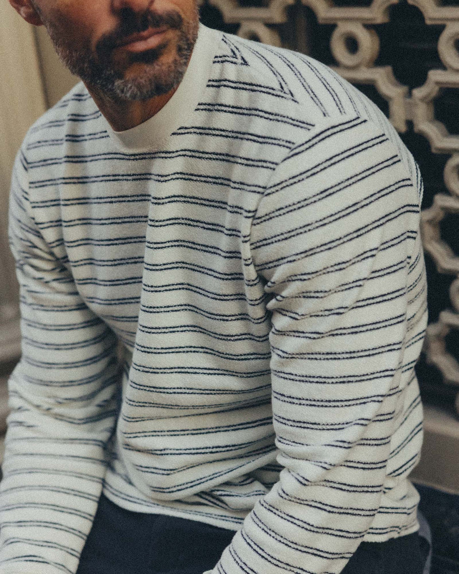 Taylor Stitch Hooper Crew- Marine Stripe