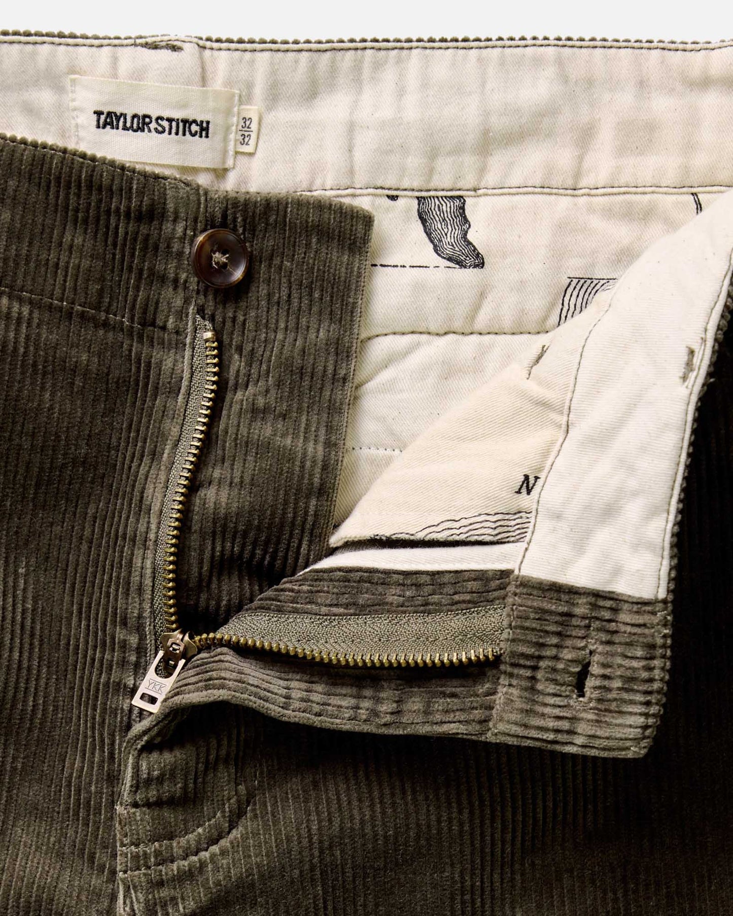 Taylor Stitch The Carnegie Pant -  Fatigue  Olive Corduroy