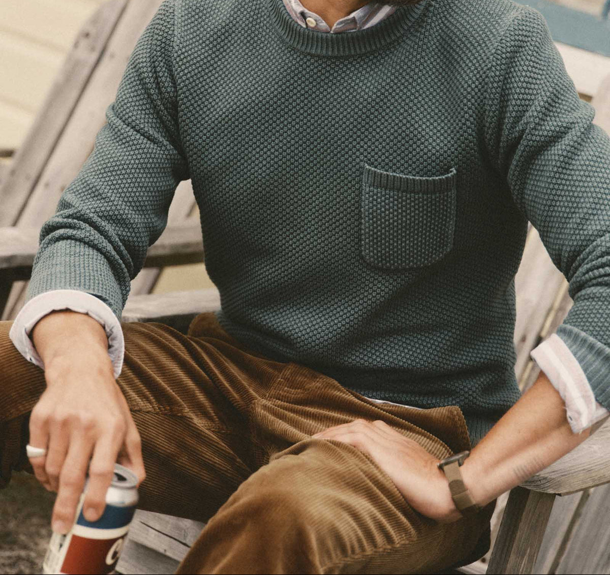 Taylor Stitch The Crawford Crew Sweater- Faded Spruce