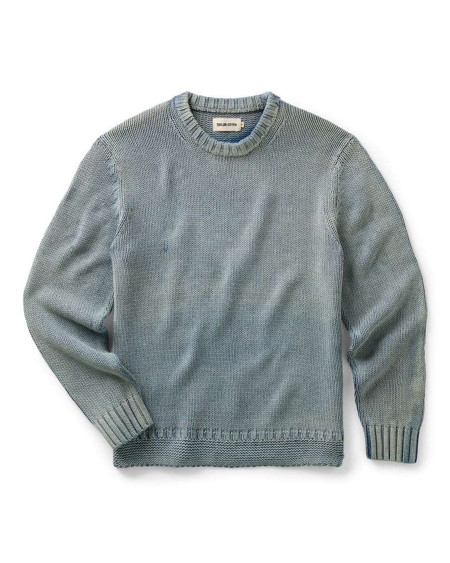 Taylor Stitch The Dory Crew Sweater - Washed Indigo